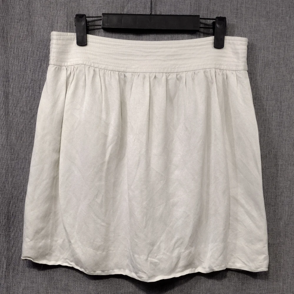 J.Crew Linen Blend Button Short Skirt Women's 6 White Preppy Academia Retro 90s - Picture 5 of 8